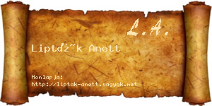 Lipták Anett névjegykártya